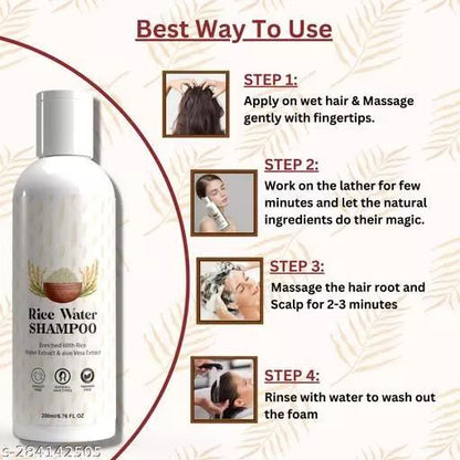 Rice Water Hair Shampoo, Paraben and Sulphate Free